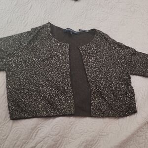 Carmen Marc Valvo Collection Green Sequin Cardigan and Top Set Size L